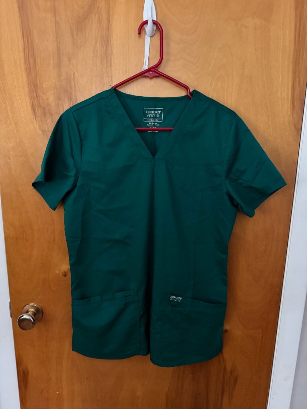 Women’s V-neck Scrub Top — Hunter Green